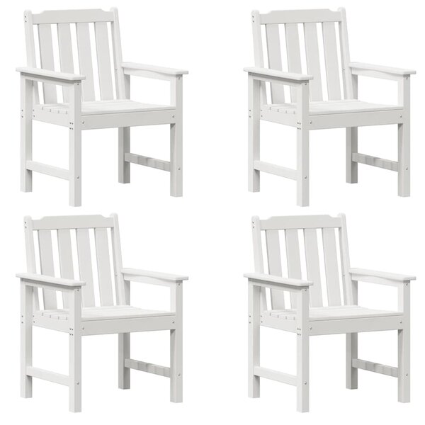 vidaXL Chaise de jardin 4 pc Blanc Polyéthylène