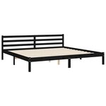 vidaXL Cadre de lit sans matelas noir 200x200 cm bois massif