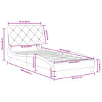 vidaXL Cadre de lit avec LED sans matelas noir 90x190 cm velours