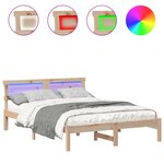 vidaXL Cadre de lit avec tête de lit Marron 120 x 200 cm Pin massif