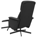 vidaXL Fauteuil de massage inclinable avec repose-pied noir tissu