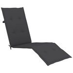 vidaXL Chaise de terrasse avec repose-pied et coussin Acacia solide