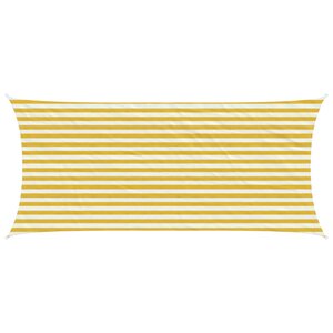 vidaXL Voile d'ombre 2 x 5 m HDPE Rectangulaire Jaune et blanc