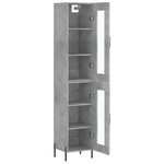 vidaXL Buffet haut Gris béton 34 5x34x180 cm Bois d'ingénierie