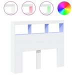 vidaXL Armoire tête de lit avec LED blanc 120x17x102 cm