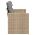 vidaXL Canapé de jardin avec coussins 2 places beige résine tressée