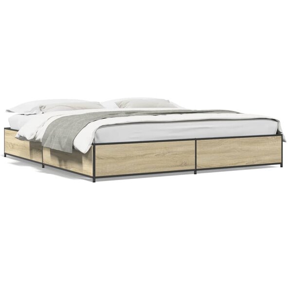 vidaXL Cadre de lit sans matelas chêne sonoma 200x200 cm