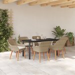 vidaXL Set de salle à manger de jardin 7 pièces en poly rattan beige