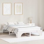 vidaXL Cadre de lit Blanc 207 x 157 x 30 cm Bois massif en pin