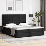 vidaXL Lit avec rangement et matelas avec matelas Noir 200 x 200 cm