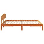 vidaXL Cadre de lit avec tête de lit Brun cire 150 x 200 cm Pin massif