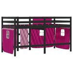 vidaXL Lit mezzanine enfants avec rideaux sans matelas rose 80x200cm