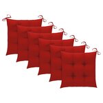vidaXL Chaises pliantes 6 pièces avec coussins en bois d'acacia massif