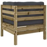 vidaXL Salon de jardin 7 Pièces avec coussins bois de pin imprégné