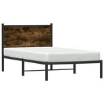 vidaXL Cadre de lit en métal sans matelas chêne fumé 107x203 cm