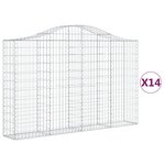 vidaXL Paniers à gabions arqués 14 Pièces 200x30x120/140 cm Fer galvanisé