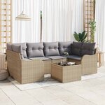 vidaXL Ensemble de canapé de jardin 7 Pièces Beige 55 x 55 x 37 cm
