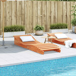 vidaXL Chaise longue cire marron 205x70x31 5 cm bois massif de pin