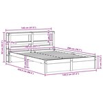 vidaXL Cadre de lit Cire marron 140 x 200 cm Bois de Pin Massif