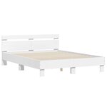 vidaXL Cadre de lit avec tête de lit et LED blanc 140x200 cm