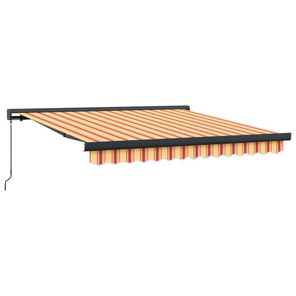 vidaXL Auvent rétractable manuel - Jaune et orange 350x250 cm