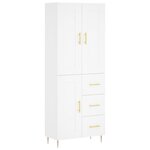 vidaXL Buffet haut Blanc 69 5x34x180 cm Bois d'ingénierie