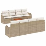 vidaXL Ensemble de canapé de jardin 9 Pièces Beige Poly rotin