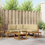 vidaXL Ensemble de canapés d'extérieur 5 Pièce Naturel et Beige