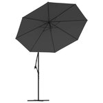 vidaXL Tissu de remplacement pour parasol déporté anthracite 300 cm