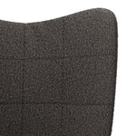 Fauteuil relaxant vidaXL Gris foncé en tissu ressemblant à de la laine bouclée