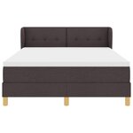 Lit avec sommier à ressorts et matelas vidaXL - Marron foncé  140x200 cm  Tissu