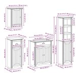 vidaXL Meubles de salle de bain 4 Pièces BODO gris bois de pin massif