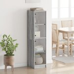 vidaXL Buffet avec portes en verre sonoma gris 35x37x142 cm