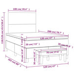 vidaXL Sommier à lattes de lit et matelas Gris clair 120x200cm Velours