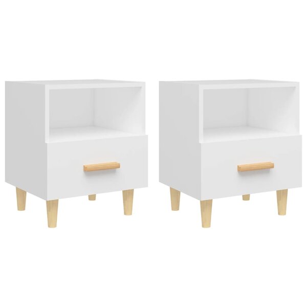 vidaXL Tables de chevet 2 Pièces Blanc 40x35x47 cm