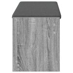 vidaXL Banc d'entrée avec coussin Gris Sonoma 103 x 38 x 45 cm