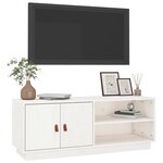 vidaXL Meuble TV Blanc 105x34x40 cm Bois de pin massif