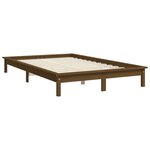 vidaXL Cadre de lit sans matelas marron miel 140x190 cm bois massif