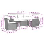 vidaXL Salon de jardin 5 Pièces avec coussins gris clair résine tressée