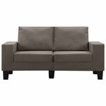 vidaXL Canapé Taupe 2 places tissu