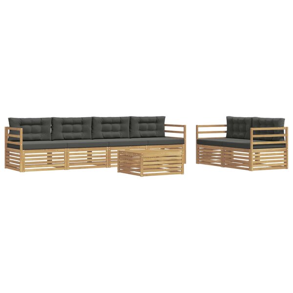 vidaXL Ensemble de canapés d'extérieur 7 pc Blanc et anthracite