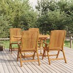 vidaXL Ensemble à manger de jardin 5 Pièces Bois de teck massif