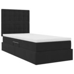 vidaXL Lit de rangement LED avec matelas Noir 90 x 200 cm Velours