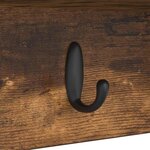 vidaXL Porte-manteau mural avec étagère Chêne fumé 50 x 16 x 26 cm