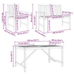 vidaXL Ensemble de salle à manger pour jardin 5 Pièces Marron