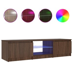vidaXL Meuble TV avec lumières LED Chêne marron 140x40x36 cm