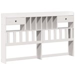 vidaXL Lit bibliothèque sans matelas blanc 180x200 cm bois pin massif