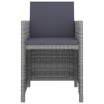 vidaXL Ensemble à manger d'extérieur 5Pièces coussins résine tressée gris