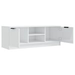 vidaXL Meuble TV Blanc brillant 102x35x36 5 cm Bois d'ingénierie