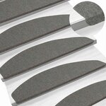 vidaXL Tapis d'escalier auto-adhésifs 15 Pièces Gris 80 x 28 x 3 5 cm